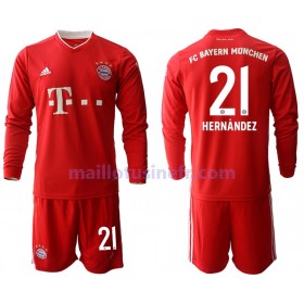 Maillot de Foot Bayern Munich Lucas Hernandez 21 Domicile 2020-21 Manches Longues - Enfant